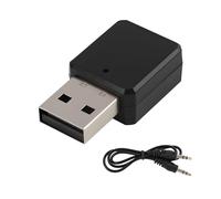 Adattatore USB Bluetooth 5.1 ricevitore per musica e vivavoce, adattatore Bluetooth USB per auto radio con cavo AUX, plug and play con microfono integrato, universale compatibile per auto, PC, TV