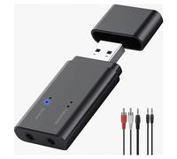 Adattatore USB Bluetooth 5.3, trasmettitore e ricevitore 2 in 1, dongle audio wireless con RCA e AUX da 3,5 mm per TV, PC, auto, H