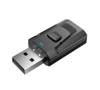 Adattatore USB Bluetooth 5.4, trasmettitore e ricevitore 4 in 1, con microfono integrato, per funzione vivavoce, compatibile con TV, auto, stereo, cuffie e auricolari, facile commutazione, nero