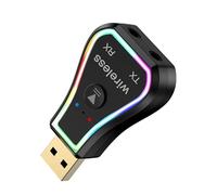 Adattatore USB Bluetooth, Bluetooth 5.0 7 Colori RGB Luce Ambientale 2 in 1 Ricevitore Trasmettitore Wireless per PC TV Cuffie Stereo Domestico