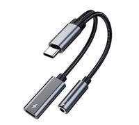 Adattatore USB C 2 in 1 per ricarica rapida e suono di alta qualità, il chip DAC integrato garantisce un audio nitido per la maggior parte dei
