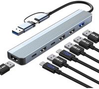 Adattatore USB C 3.0 Hub 7 in 1 multiporta con USB 3.0, 2.0, splitter e hub di tipo C, per MacBook Air/Pro, Galaxy, iPad, Windows, laptop, PS4/PS5