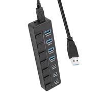 Adattatore USB C 7 in 1: 4 porte USB 3.0 + 3 porte di tipo 5 Gbps di trasferimento dati switch di controllo per laptop PC Plug and Play adattatore di espansione USB