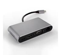 Adattatore USB-C 8in1: HDMI,RJ45,USBA-C,VGA,SD/microSD - Grigio
