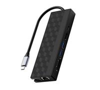 Adattatore USB C a 7 porte con porta multimediale 4K30hz Gigabit Ethernet e PD100W di ricarica 2xUSB3.0 Docking Station Adattatore multiporta