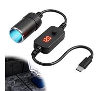 Adattatore USB C A Accendisigari, Da USB C Maschio A 12V Per Auto, Perfetto Per Registratori, Dashcam, GPS E Luci LED Interni, Compatibile E Portatile, Adattatore Accendisigari Usb
