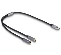 Delock Headset Adapter USB Type-C Stecker DAC 24 Bit 96 kHz Hi-Res zu 66616