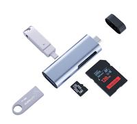 Adattatore USB-C a doppio slot 6 in 1, trasferimento ad alta velocità per schede di memoria nano