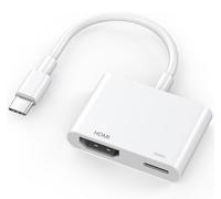 Adattatore USB-C a HDMI certificato Apple MFi per iPhone 15/16 a TV, 4K a 60 Hz e ricarica rapida da 100 W, dongle da Tipo-C a HDMI per iPad Pro, MacBook Air, Galaxy S25/S24 a monitor proiettore HDTV