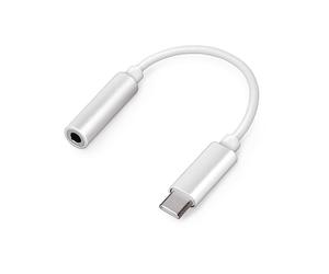 ADATTATORE USB-C A JACK AUDIO 3,5 MM SETTY a da 3, da a 3.5 mm , 12 cm, Argento, Biancocolo