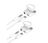 Adattatore USB C a Jack Audio AUX (2 Pack)Adapter Cuffie 3,5 mm per iPad per iPhone 16 15 Tipo C Cavo Caricabatterie Compatibile con Samsung per Apple Ausiliare Headphone Microfono Android