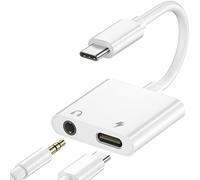 Adattatore USB C a Jack da 3,5 mm per Cuffie, 2 in 1 Adattatore Jack 3.5 Sdoppiatore Cavo Aux Type C Audio Convertitore per iPhone 17 16 15 Plus Pro Max, iPad Pro Air Mini, Samsung Galaxy S25 S24 S23