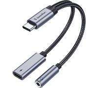 Adattatore USB C a Jack da 3,5 mm per Cuffie, SOOMFON Cavo Audio Hi Fi con Porta di Ricarica Tipo C, per Macbook/ iPad Pro/ Air, Samsung Galaxy S22/ S21/ S20, OnePlus 10/9/8 Pro 8T 7T ecc