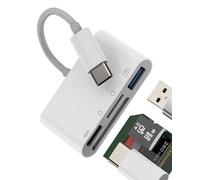 Adattatore USB C a lettore schede SD Micro SD USB 3.0 (4 in 1) per iPhone 16 15 per IPad MacBook Compatibile con Samsung Fotocamera OTG per Memoria Esterna Flash Ricarica Rapida
