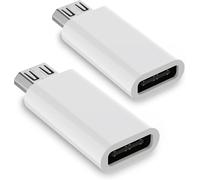Adattatore USB-C a Micro USB, Set 2, Alluminio, Bianco | Set 2 adattatori USB-C femmina a Micro USB maschio, ricarica e trasferimento dati, corpo in alluminio, Plug & Play