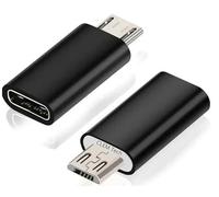 Adattatore USB-C a Micro USB, Set 2, Alluminio, Nero | Set 2 adattatori USB-C femmina a Micro USB maschio, ricarica e trasferimento dati, corpo in alluminio, Plug & Play