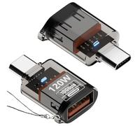 Adattatore USB C a USB (2 Pack), Adattatore USB a Tipo C, USB3.2 Gen2 10Gbps ad Alta Velocità Convertitore Cavo OTG, Compatibile con MacBook Pro/Air, iPhone 16/15, Samsung Galaxy, Nero