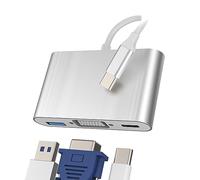 Adattatore USB C a USB 3.0 VGA Caricabatterie Jack Hub USB-C Dock Multipresa Stazioni Home Porta Compatibile per Samsung Huawei Xiaomi Apple iPhone15 Pro Max Plus iPad fr-069