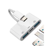 Adattatore USB-C a USB A 3 in 1 Tipo C Ricarica OTG Cavo Accessori per Apple iPhone15 Pro Max Plus per iPad Pro Air Mini Macbook compatibile per Samsung Thunderbolt Charger Converter Mouse Port Dongle