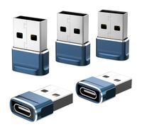 Adattatore USB C a USB A per Apple CarPlay, 5 Pezzi Adattatore Tipo A a Tipo C Ricarica Rapida USB 2.0 Data Compatibile con iPhone 17 Pro Max 16 15 MacBook Air iPad Galaxy S25 S24 A56 A16 Pixel 10 9 8