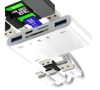 Adattatore USB C a USB lettore di schede SD per iPhone 17 16 15 14 13 Pro MAX per Apple per iPad compatibile con Samsung S26 S25 S24 Micro SD Hub Lightning cavo memoria OTG 3.0 porte TF Duo Multi