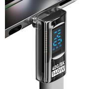 Adattatore USB C, adattatore da 90 gradi Adattatore USB C ad angolo retto, | Display digitale Adattatore di estensione del tester del misuratore di alimentaz