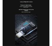 Adattatore USB C con display LED per misurazione della potenza e tester di potenza, colore nero.