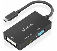 Adattatore USB-C con VGA/HDMI/DVI Aisens A109-0954 Nero 15 cm