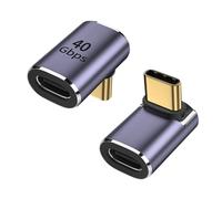 Adattatore USB C da 90 gradi, adattatore USB-C da 40 Gbps da maschio a femmina - USB 4.0 compatibile con 8 K e ricarica rapida PD 100 W - Connettore ad angolo retto per MacBook, Samsung, tablet
