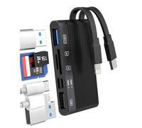 Adattatore USB C da Lightning a SD Card Reader (6 in 2) Tipo C OTG 3.0 2.0 Dongle di ricarica per iPhone 16 15 14 Pro Camera Micro SD TF trasferimento di memoria per iPad per Apple Flash Drive