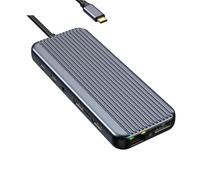 Adattatore USB C da tipo C a HDMI 8K DP USB C A 3 1 RJ45 SD TF Docking station audio PD 100W compatibile con hub USB Pro Air