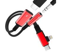 Adattatore USB C e Lightning Jack 3.5mm per iPhone 17 16 15 14 Pro Max Cavo Doppio per Cuffie Audio AUX DAC per Apple compatibile con Samsung Galaxy S26 S25 Caricatore Connettore Ricarica Stereo HiFi（