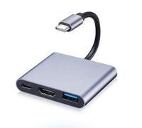 Adattatore USB-C HDMI, 4K@60HZ HDMI 3 in 1 adattatore PD 100W, U-SB 3.0 5Gbps,USB C a HDMI compatibile con M-acBook Pro/Air, D-ell XPS, S-urface Pro, G-alaxy S24/S25