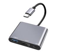 Adattatore USB C HDMI 4K, HDMI USB C 3-in-1, Con USB 3.0 5Gbps Porte PD 100W, Adattatore Tipo C a HDTV, Multiport AV Convertitore per Samsung,HP,MacBook Pro/Air, iMac, iPad,Proiettore,Monitor