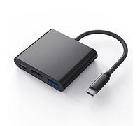 Adattatore USB C HDTV 4K, ElecMoga 3 in 1 adattatore multiporta di tipo C Hub con porta di USB 3.0 + ricarica USB-C PD compatibile con Google Chromebook, HP, Samsung S8/S9+ P40 e altro-Black
