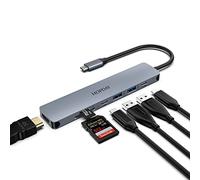Adattatore USB C, HOPDAY Hub USB C Doppio display 7 in 1 con HDMI 4K, USB 3.0, 100 W Type C PD, SD/TF, Docking station per Macbook Pro/Air per Dell, Surface, HP, Lenovo e altri dispositivi di tipo C