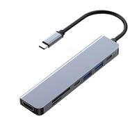 Adattatore USB C Hub 4K HDMI Multi Port 7 in 1 per MacBook Pro M1 2021 2020 2019 2018 2017 2016 e MacBook Air M1 2021 2020-2018, 65W PD, USB 3.0, USB 2.0 x 2ps C, SD/Micro SD Card Lettore (7 in 1 R)