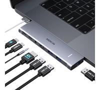 Adattatore USB C Hub per MacBook Pro/Air M1 M2 M3 2024 2023 13" 15" 16", Mac USB C adattatore 7 in 2, accessori MacBook con HDMI, 100 W Thunderbolt 3 porte, 3 USB 3.0, USB C 3.0 e 3.5 mm audio