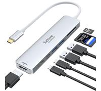 Adattatore USB C, Hub USB C HDMI 4K, PD 100W, USB C 3.0, 2*USB 3.0 Lettura di schede SD/TF, Dock USB C Multiporta 7 in 1 Compatibile con MacBook Pro/Air M1 M2 ChromeBook Pixel iPad Pro Tablette(Silver