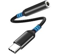 Adattatore Usb C Jack 3,5mm, Connettore Per Samsung S23 S22 S21 S20+ S20 Ultra Note 20 A53,Huawei P50/P40/Pro Mate,ipad Pro(Nero)