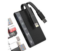 Adattatore USB C Lightning A USB(6 in 1)Lettore SD Micro SD USB OTG 3.0 2.0 Per IPhone16 15 14 Pro Memoria TF Compact Flash Per Apple Compatibile Con Samsung Ricarica Per Fotocamera IPad