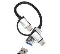 Adattatore USB C Lightning A USB-A 3.0 (2in 1) Connettore Cavo OTG Femmina Per iPhone 16 15 14 Adapter Per Apple Per iPad Compatibile Con Samsung Mac Chiave Tipo C Maschio Jack Fotocamera