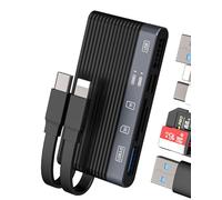 Adattatore USB C Lightning A USB Lettore Scheda SD Micro SD Caricabatterie (6 in 1) per iPhone 16 15 Per iPad Per Apple Compatibile Con Samsung OTG Card Reader Memoria TF Compact Flash Telecamere