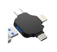 Adattatore USB C Lightning Micro USB OTG 3 in 1 per iPhone 16 15 14 13 12 Pro MAX Tipo C Maschio 3.0 Cavo Femmina Connettore MacBook per iPad Adapter per Apple Compatibile con Samsung S25 Fotocamera