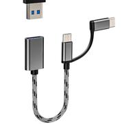Adattatore USB C Micro USB 2 in 1 per Apple Iphone 15 Pro Max Macbook Air per Ipad Compatibile con Samsung Type C Android Presa Cavetto Sdoppiatore Chiavetta Mouse Jack Accessori Cavo OTG Convertitore