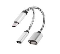 Adattatore USB C OTG con alimentazione compatibile con Google Chromecast con Google TV e Google Smart Phone, supporta la fornitura di energia per unità flash, tastiere e hub