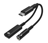 Adattatore USB-C per cuffie da 3,5 mm e caricabatterie USB-C Black