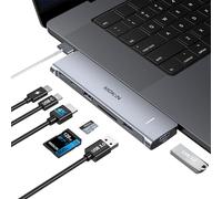 Adattatore USB C per MacBook Pro/Air, hub USB C 7 in 2 Thunderbolt 3 per accessori MacBook per MacBook Pro/Air M1 M2, dongle Mac con HDMI 4K, USB C 100 W, 2 USB 3.0 e TF/SD