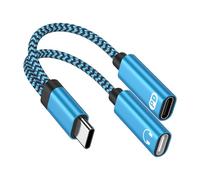 Adattatore USB C splitter 1 in 2 out per Samsung Galaxy S25 Ultra S24 S23 A17 A16 A36 A56 Z Fold 7 6, Z Flip 7, Dual Type USBC cuffie e caricabatterie cavo adattatore dongle per iPhone 17 Pro Max 17