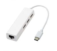 Adattatore USB C tipo C a Ethernet Adattatore portatile Tablet PC USB 2.0 Hub RJ45 Scheda di rete Lan Adapter